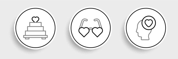 婚礼蛋糕和心设线头图片下载