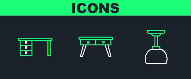 设置线灯挂办公桌和图标图片下载