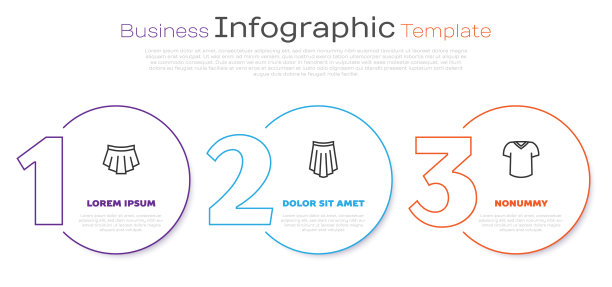 设置线裙和t恤业务信息图图片下载