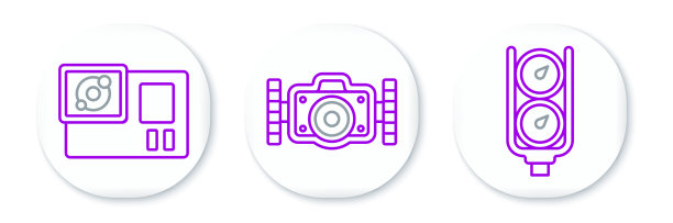 设置线规刻度动作相机和照片图标图片下载