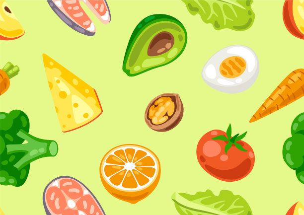 无缝模式的健康饮食和减肥餐图片下载