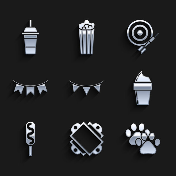 设置嘉年华花环与旗帜票爪印图片下载