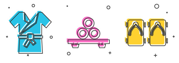 设置日本服装和服寿司切割图片下载