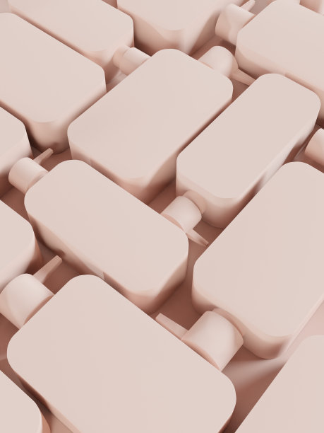 3D渲染最小沐浴露或洗发水泵瓶美容或身体护理报告，演示文稿或小册子封面。图片下载