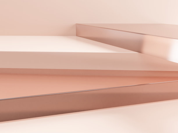 用于美容、保健和护肤产品的三维渲染几何或抽象形状亚克力玻璃板产品显示背景。图片下载