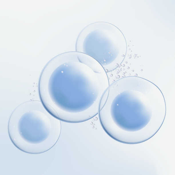 用于美容和保健海报、产品包装或广告背景的透明原子、细胞、营养或胶原蛋白元素3D插图。图片下载