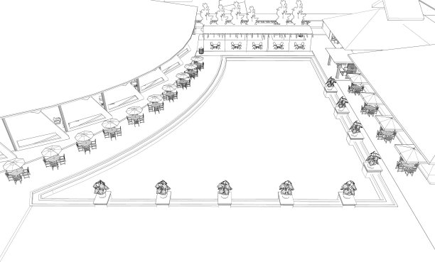 咖啡店的3D插图图片下载