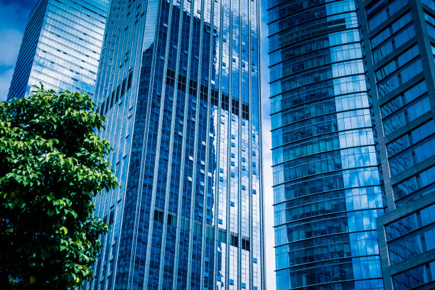 中国城市现代办公建筑特写图片下载