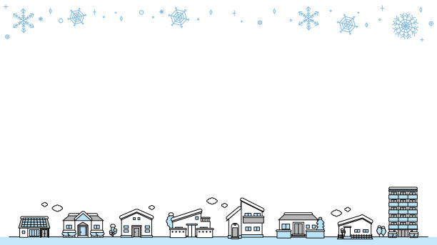 建筑图标插画套装C(冬季)图片下载