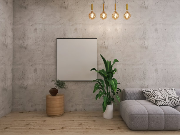 客厅室内3d插画，3d渲染图片下载