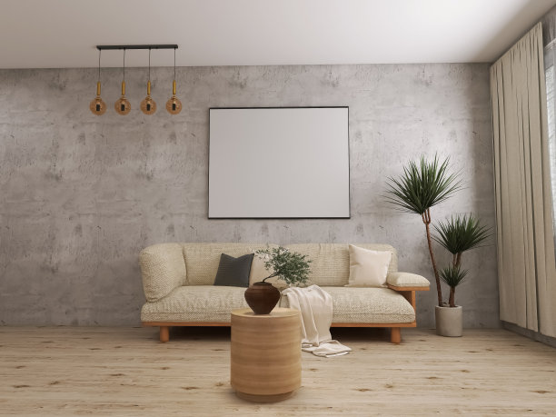 客厅室内3d插画，3d渲染图片下载