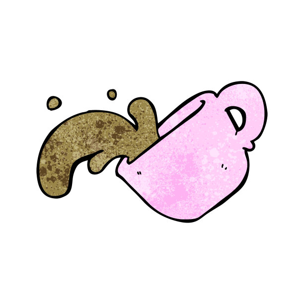 卡通人物洒咖啡图片下载