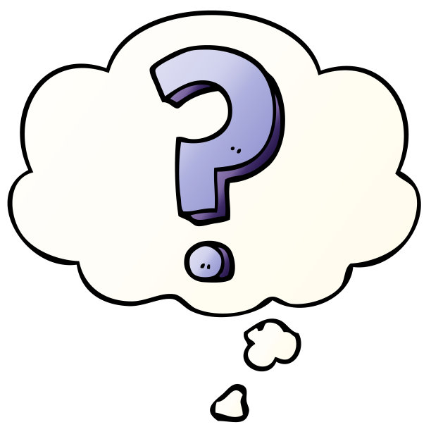 卡通问号与思想泡沫在平滑渐变风格图片下载