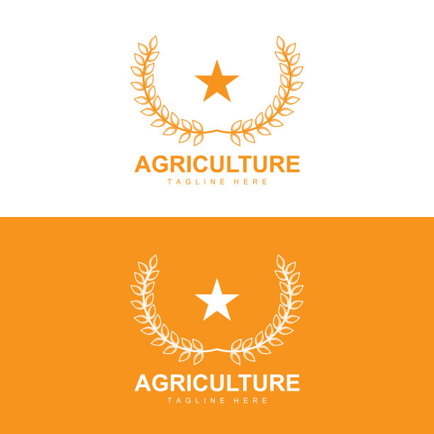 大米标志，农业设计，矢量小麦大米图标模板插图图片下载