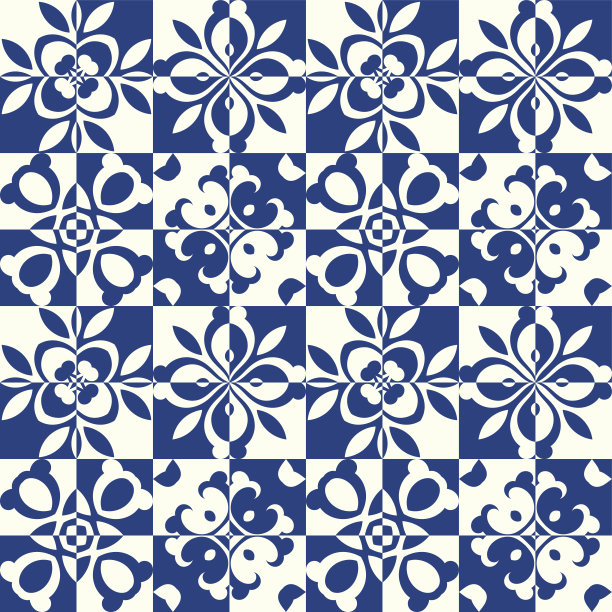 传统华丽的葡萄牙装饰图案在azulejos风格。的纹理。抽象的背景。矢量手绘装饰插图图片下载