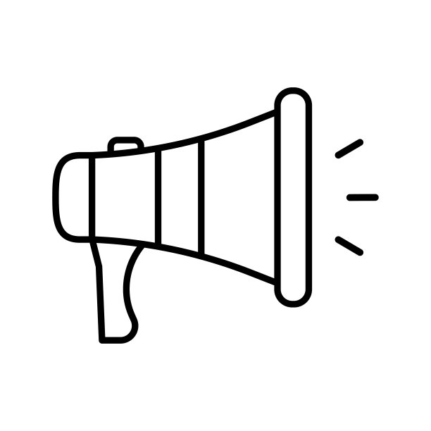 扩音器线性图标。扬声器图标。图片下载