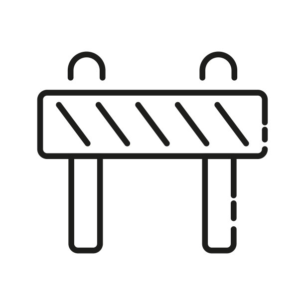 道路旗帜图标。建筑图标。图片下载