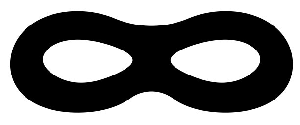 超级英雄面具与眼睛狂欢或反派矢量剪影。图片下载