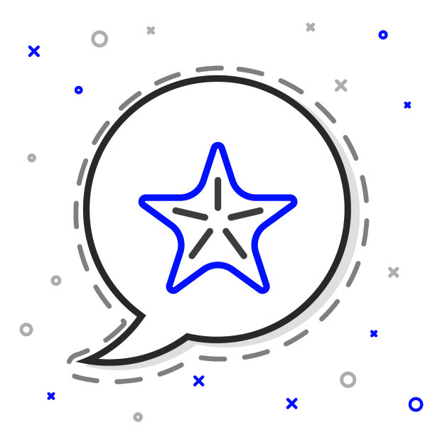 线海星图标孤立在白色背景图片下载