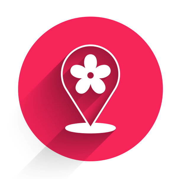 白色的位置与花图标隔离用长图片下载