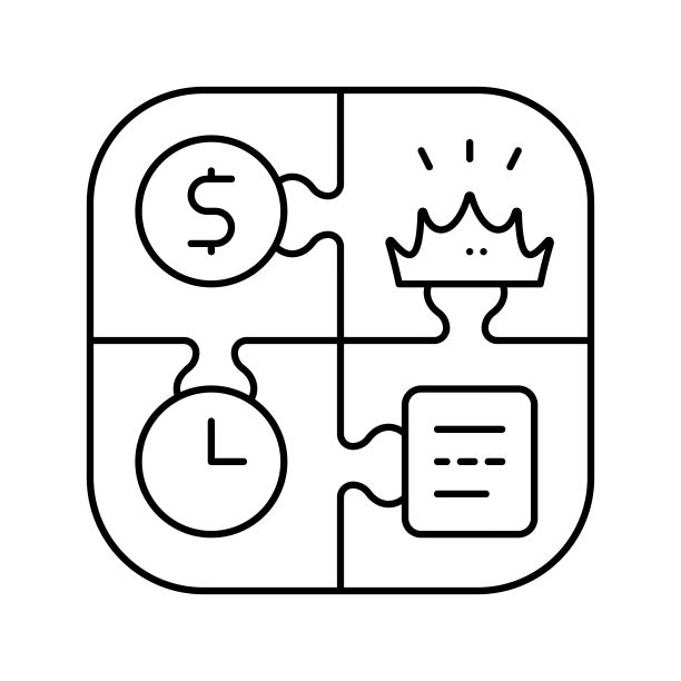 预算权限时间线图标矢量图图片下载