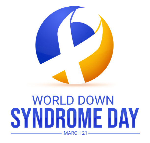 世界唐氏综合症日壁纸与彩色丝带和排版图片下载