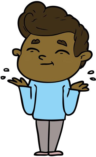 快乐的卡通人耸耸肩图片下载