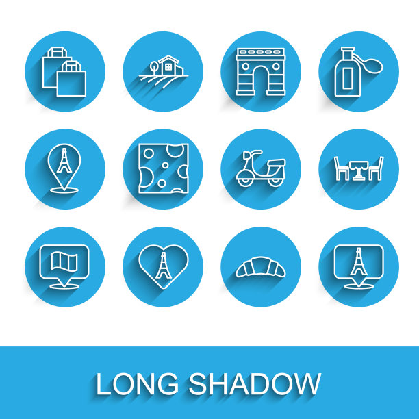 法国埃菲尔铁塔心设线旗图片下载