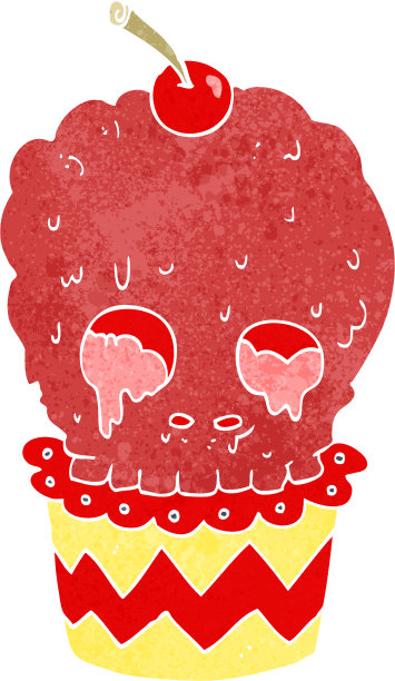 幽灵骷髅小蛋糕卡通图片下载