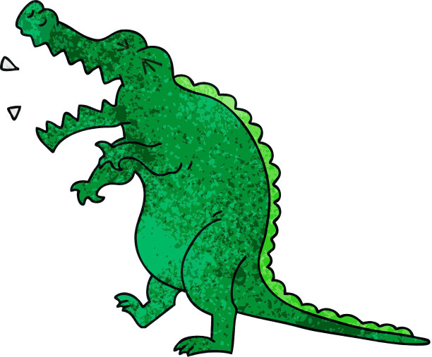 手绘古怪的卡通鳄鱼图片下载