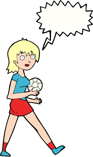 卡通足球女孩说话泡沫图片下载