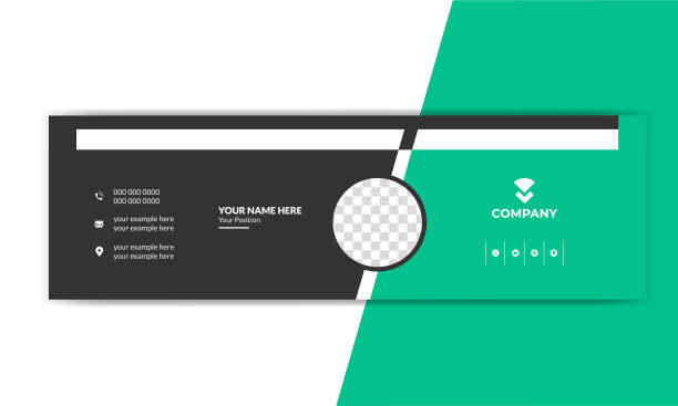 现代电子邮件签名设计模板。商业电子邮件签名横幅。图片下载