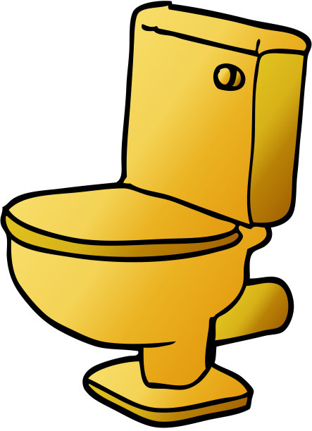 卡通涂鸦金色马桶图片下载