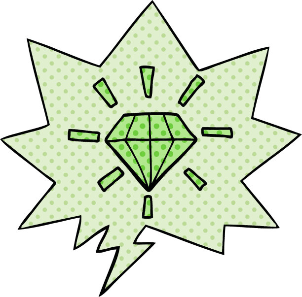 卡通纹身钻石与漫画风格的语音气泡图片下载