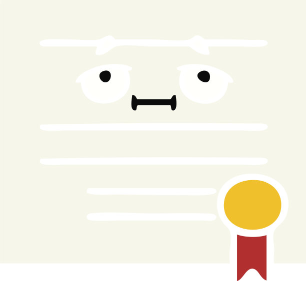 平面彩色复古卡通毕业文凭图片下载