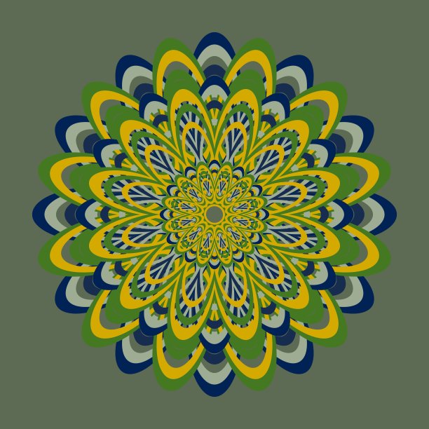 绿色曼荼罗图案图片下载