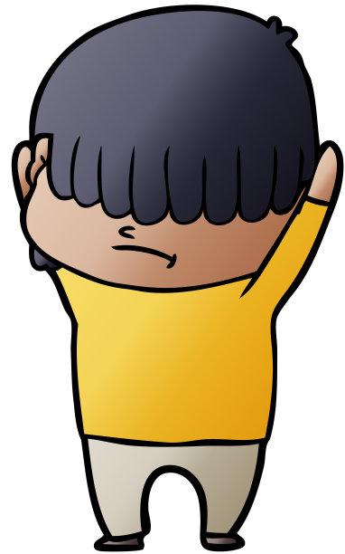 头发凌乱的卡通男孩图片下载