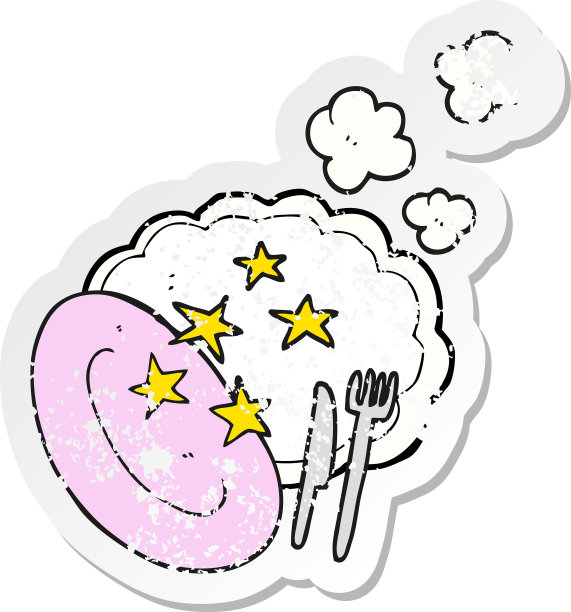 复古心疼贴纸的卡通干净的盘子图片下载