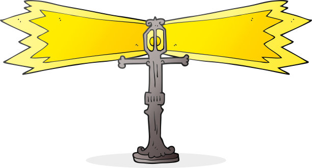 手绘卡通闪闪发光的路灯图片下载