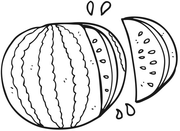 徒手画黑白卡通西瓜图片下载