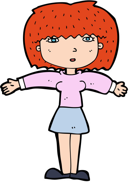 卡通女人耸肩图片下载