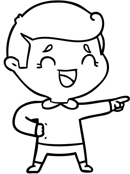 卡通大笑男人指向图片下载