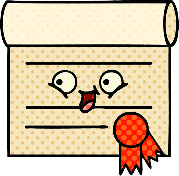 漫画书风格的卡通证书图片下载