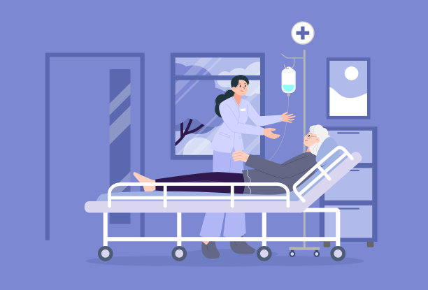护士在病床上照顾一位老年病人。病人在住院期间的支持和护理图片下载