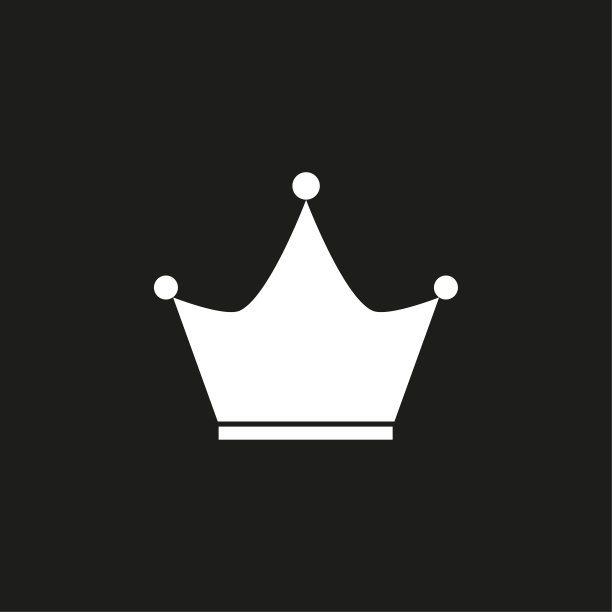 现代白色皇冠黑色背景。矢量插图。图片下载