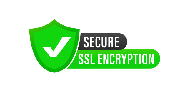 绿色安全。SSL加密。安全的邮票。平面设计向量。徽章，图标，邮票。带勾标记的图标。矢量图图片下载