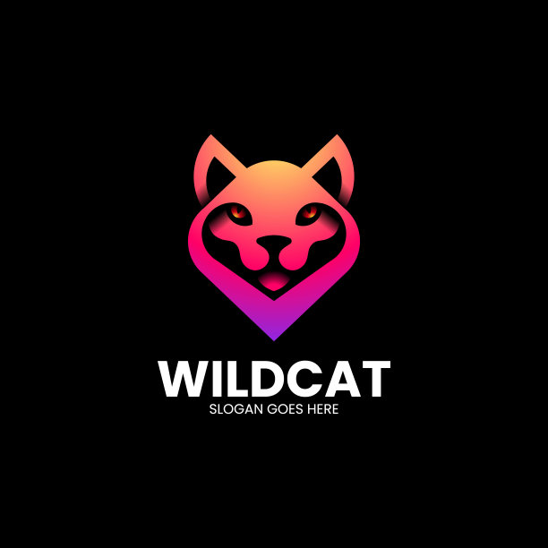 矢量插图Wildcat渐变彩色风格图片下载