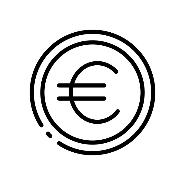 金融知识欧元图标：金钱、现金、转账、美元、货币、硬币、交易、箭头、乞讨、发送、接收、薪水、收入、消费、税收矢量线条图标，白色背景图片下载