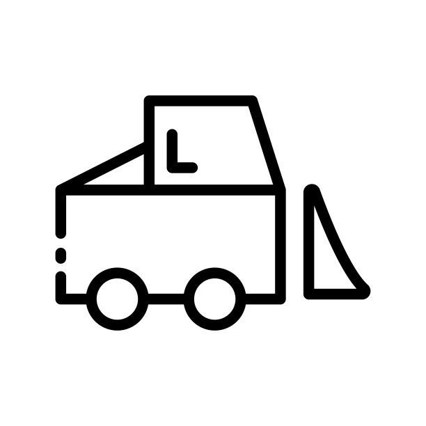 推土机线图标。施工，建造者，设置，最后期限，任务，建筑，仓库，设备，材料，运输，运输。产业的概念。矢量黑线图标图片下载