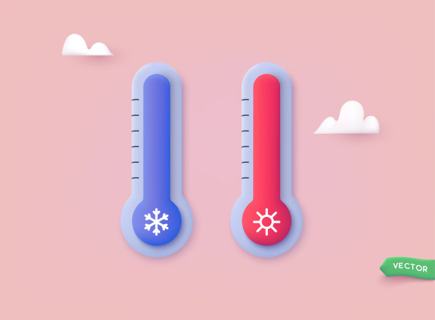 测温用温度计。3D网络矢量插图。图片下载